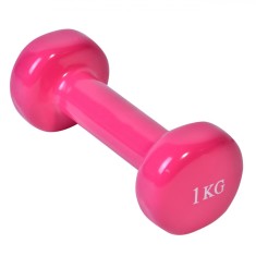 Gantera Fitness, 1kg, Culoare Roz