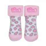 șosete Bebe, ModeL &quot;LOVE ME&quot;, Culoare Alb Roz, Fete, 0-6 Luni, 1 Pereche, Oem
