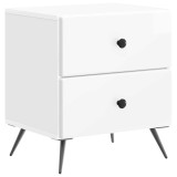 vidaXL Dulap de noapte cu sertar Alb foarte lucios 43 x 34,5 x 47,5 cm 895453