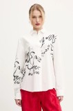 Desigual camasa din bumbac HERA femei, culoarea alb, cu guler clasic, regular, 25SWCW05