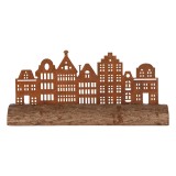 Cumpara ieftin Decoratiune Casute metal lemn maro 25x5x8 cm