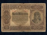 Ungaria 1920 - 100 korona, Orell Fussli Zurich, circulata