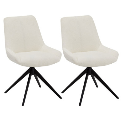 Set of 2 White Dining Chairs Helena foto