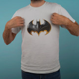 Tricou personalizat barbat &quot;Batman logo&quot;, Alb, Marime XL