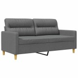 Cumpara ieftin Canapea cu 2 locuri, gri inchis, 140 cm, material textil