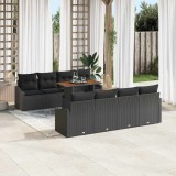 Cumpara ieftin Set de canapele pentru grădină 9 pcs Negru Rattan poli