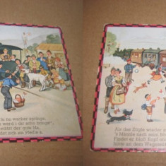 A606-I-Tema comica personaje in gara carti postale vechi anii 1920.