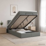 Cumpara ieftin Pat ottoman cu saltea Gri inchis 120 x 200 cm Tesatura