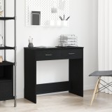 Birou vidaXL Stejar Negru 80x40x75 cm, Lemn Compus, 2 Sertare, Design Modern, Ideal Laptop, Acasă/Birou