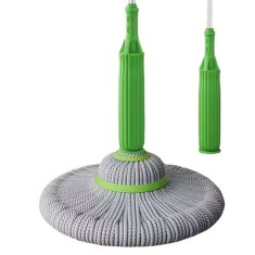 Mop profesional cu cap rotativ 360&deg;, din microfibra, usor de folosit, maner ergonomic, stoarcere rapida, verde