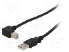 Cablu USB A mufa, USB B mufa in unghi, USB 2.0, lungime 0.5m, negru, Goobay - 93016