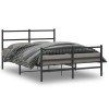 VidaXL Cadru pat metalic cu tăblie de cap/picioare&nbsp;, negru, 135x190 cm 355382