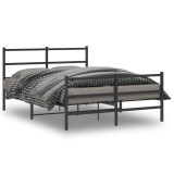 VidaXL Cadru pat metalic cu tăblie de cap/picioare&nbsp;, negru, 135x190 cm