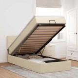 vidaXL Cadru de pat otoman cu saltea crem 80x200cm stofa 3312268