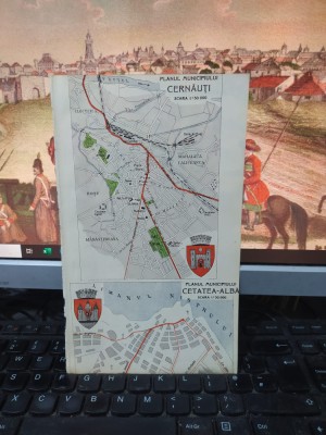 Cernăuți, Cetatea Albă, Chișinău, planul municipiilor cu stema color c. 1930 109 foto