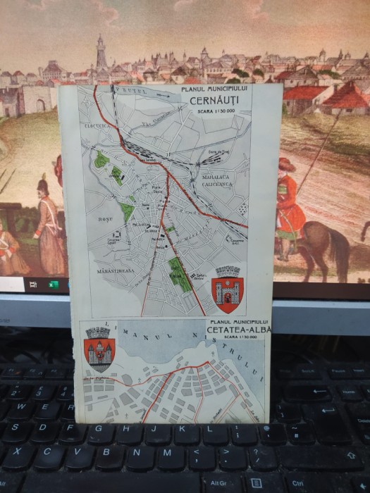 Cernăuți, Cetatea Albă, Chișinău, planul municipiilor cu stema color c. 1930 109