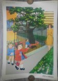 Sanda la gradinita// plansa pedagogica din perioada comunista