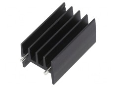 Radiator extrudat TO220 negru 16mm x 18,3mm x 32mm 12&deg;C/W