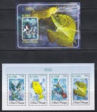 Sao Tome si Principe 2014 - Viața marină - Pești, Colita + Bloc, MNH