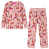 Pijamale pentru copii cu m&acirc;neci lungi roz deschis 128, vidaXL