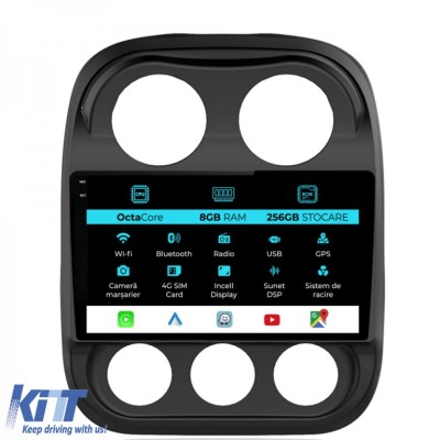 Navigatie Dedicata Jeep Compass (2010-2016), 10Inch, 8Gb Ram, 256Gb Stocare, Carplay Performance AutoTuning foto