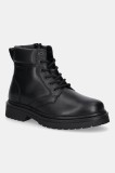 Tommy Jeans cizme de iarnă din piele TJM LACE UP BOOT culoarea negru, EM0EM01706