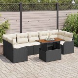 vidaXL Set de canapele pentru grădină 8 pcs Negru Rattan poli 3358161