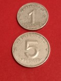 Lot 2 monede DDR: 1 pfennig 1952 E + 5 pfennig 1952 A [poze]. Discount conform descriere [10 - 20 %. Vezi descrierea.]., Europa, Aluminiu