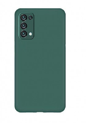 Husa din silicon compatibila cu Oppo Reno 5 5G, silk touch, interior din catifea, Verde inchis foto