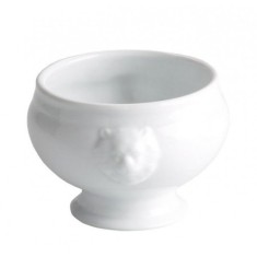 Set 20x bol portelan cu model cap leu, pentru sosuri sau smantana, 85 ml