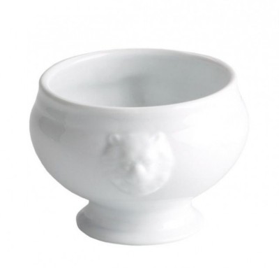 Set 20x bol portelan cu model cap leu, pentru sosuri sau smantana, 85 ml foto