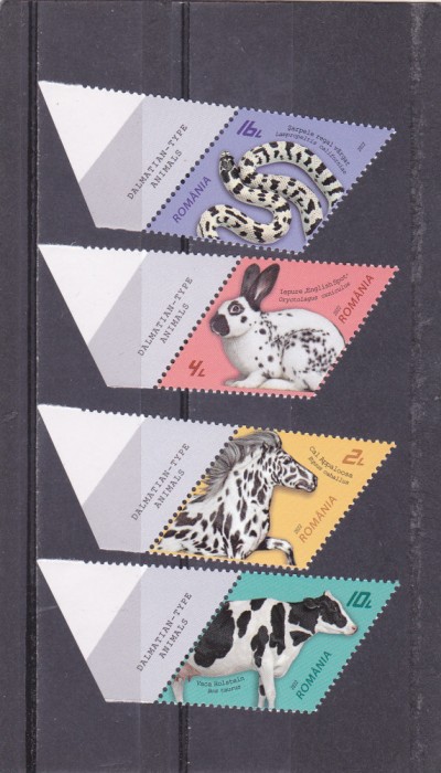 ROMANIA 2022 Animale tip Dalmatian Serie cu tabs LP.2358 MNH