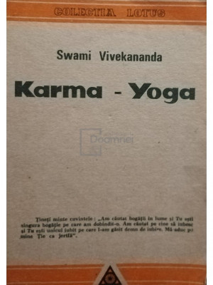 Swami Vivekananda - Karma yoga (editia 1990) foto