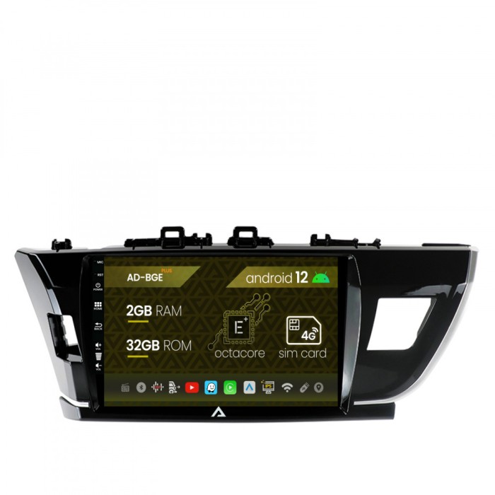 Navigatie Toyota Corolla (2012-2016), Android 12, E-Octacore 2GB RAM + 32GB ROM, 10.1 Inch - AD-BGE10002+AD-BGRKIT076