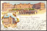 2759 - BUCURESTI, Royal Palace, University, Litho, Romania - old postcard - used - 1899