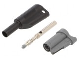 Cumpara ieftin Conector banană 4mm 36A 1kVAC negru cu izolație 58,9mm