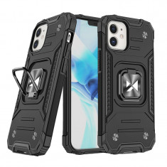 Husa Wozinsky Ring Armor Kickstand Tough Rugged Husa Pentru IPhone 12 Mini Neagra 9111201919129