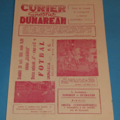 Program meci fotbal DUNAREA CSU GALATI - FC BAIA MARE (29.10.1983)