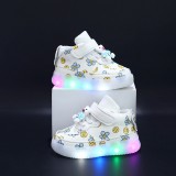 Cumpara ieftin Adidasi albi cu luminite - Nice (Marime Disponibila: Marimea 27)