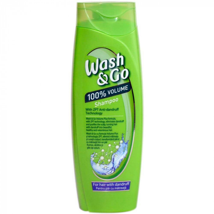 Sampon WASH&amp;GO Volume, 400 ml, Pentru Par cu Matreata, Cu Tehnologia ZPT Anti Matreata, Sampon Ingrijire Par, Sampon Spalare Par, Sampon Fortifiere, S