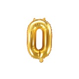 Balon aniversar Maxee, cifra 0, folie, auriu, 40 cm