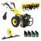 ProGARDEN Pachet Campo U12E Motocultor 12CP + BC120M Bara cosire 120cm + Roata sustinere + FT90 Freza tractata 90cm + 4L Ulei ProAdvanced PowerfulTool