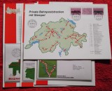 Elvetia - Transporturi , Fascinatie pe calea ferata, 4 cartoane filatelice