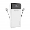 Powerbank Dudao K1Max 30000mAh Cu Cabluri &icirc;ncorporate Alb (K1Max-alb) K1MAX-WHITE