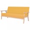 vidaXL Canapea cu 3 locuri, galben, material textil 244659