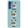 Husa compatibila cu Motorola G100 model Emotionally complex Grumpy Cat, Silicon, TPU, Viceversa, Transparent, Carcasa
