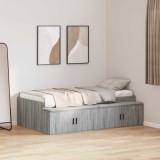 VidaXL Cadru de pat cu depozitare sonoma gri 80 x 200 cm Lemn compozit