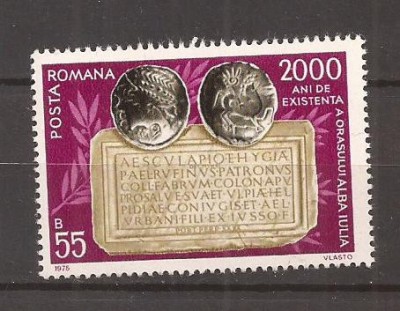LP 882 Romania -1975 - 2000 DE ANI DE EXISTENTA ALBA-IULIA, nestampilat foto