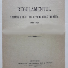 M.Dragomirescu, Regulament Seminar de Literatura romana, 1922