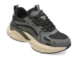 Cumpara ieftin Pantofi sport GRYXX negri, 608, din material textil si piele naturala
